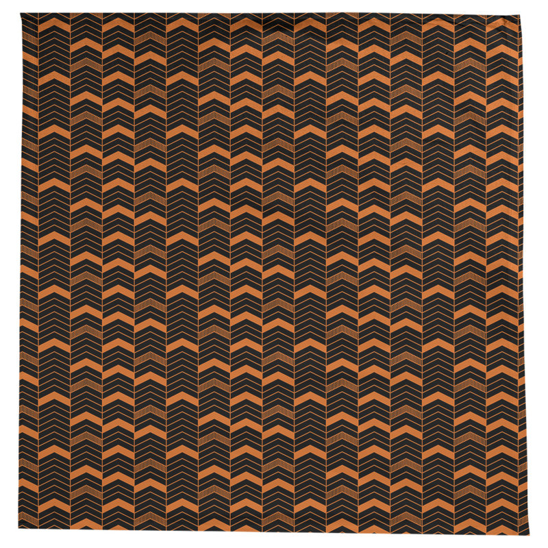 Festive Hol Tablecloth, 58" L x 58" W, Black/Orange