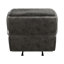 Ensemble de 3 fauteuils inclinables modernes, revêtement en microfibre grise, structure en bois massif et contreplaqué, mécanisme d'inclinaison à tirette, console de rangement centrale, fauteuil à bascule, supporte jusqu'à 136 kg par siège, rembourrage en mousse, bascule douce.