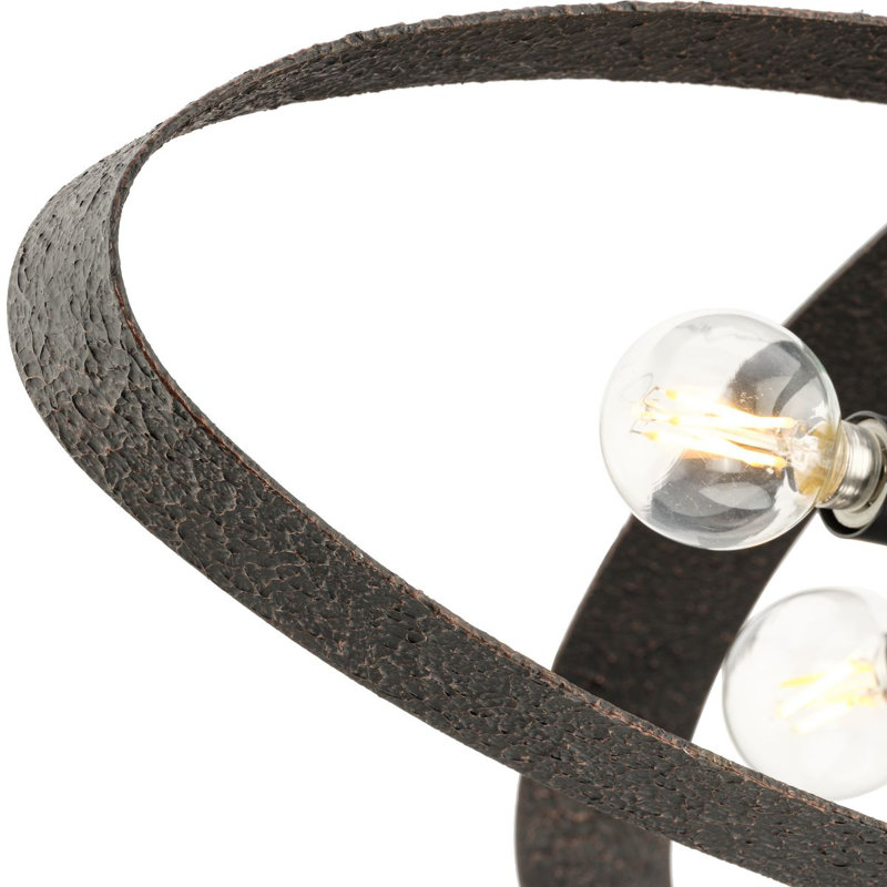 Plafonnier semi-encastré à quatre lumières 24 po, Noir mat