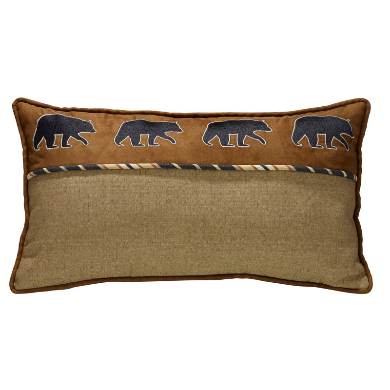 Coussin Bear, Brun/noir/cannelle, H 20 po x l 27 po