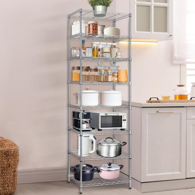 Étagère de rangement en métal à 8 fils Étagères réglables, étagères de rangement pour garde-manger de salle de bain