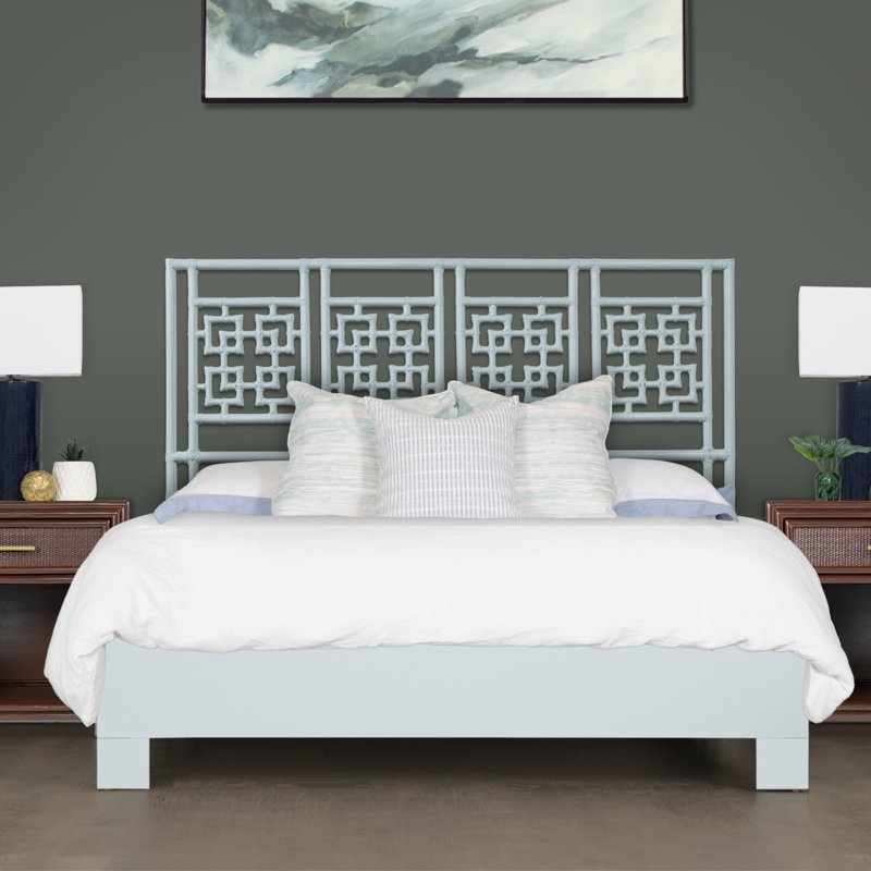 Palm Springs Open-Frame Headboard, King, Light Blue