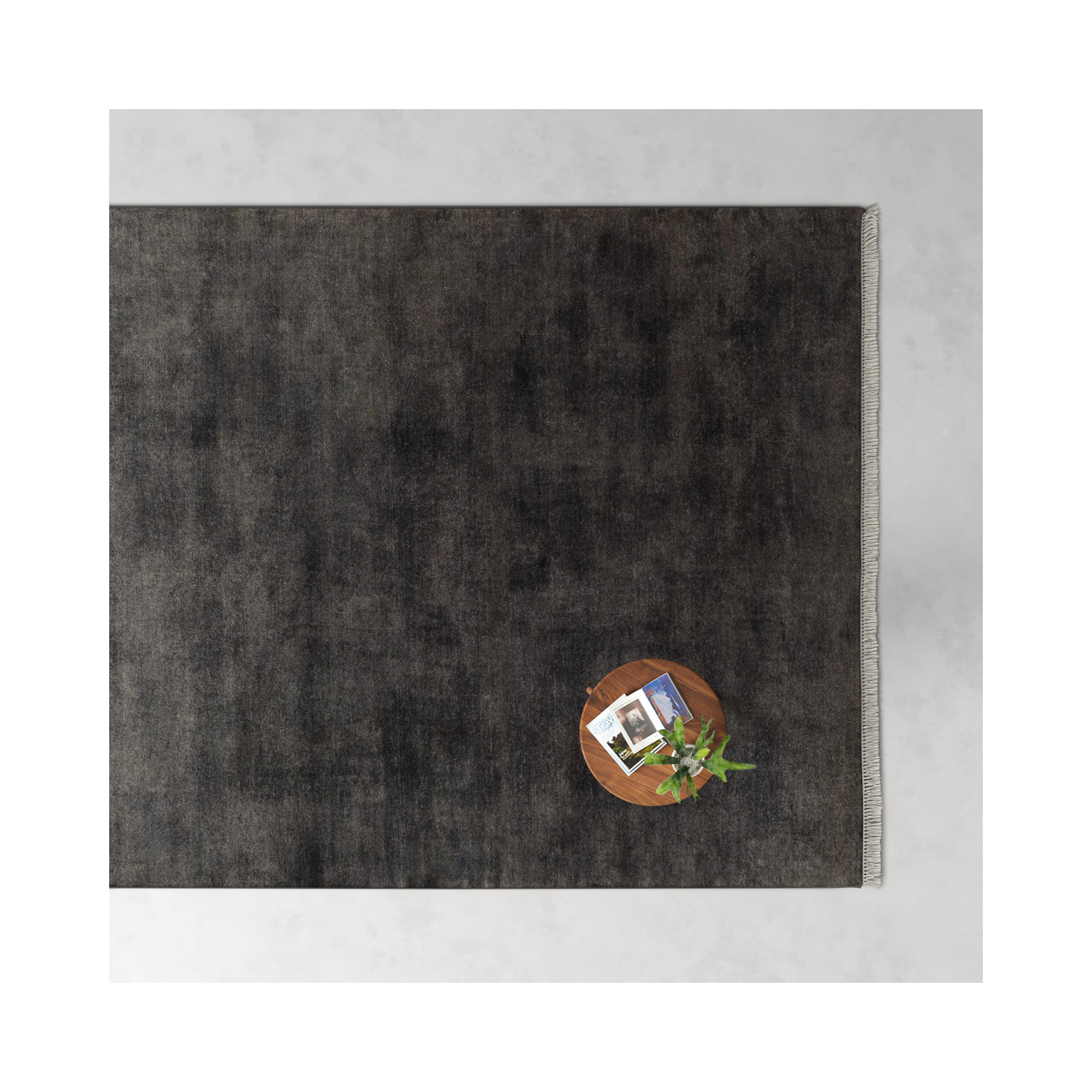 Clio Hand Loomed Wool Black Rug, Rectangle 12' x 15'