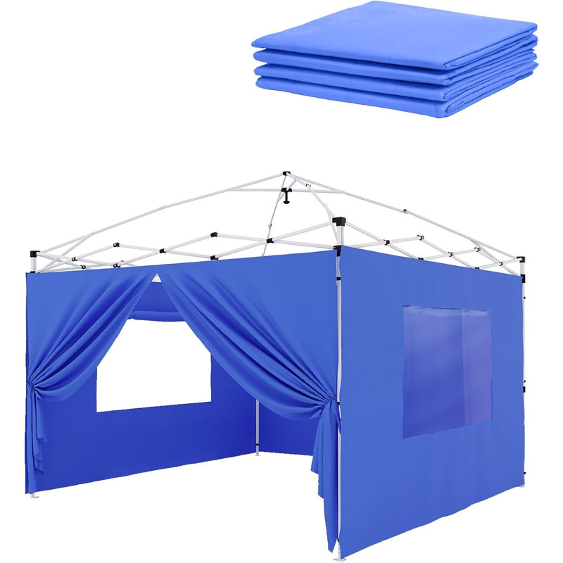 Parois latérales escamotables 10 x 10 pi, 4 pièces, Bleu