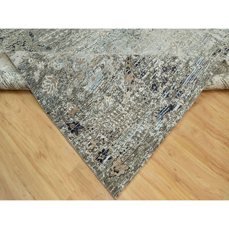 Brytany One-of-a-Kind Rectangle 9' X 12' New Age Wool Area Rug Gray