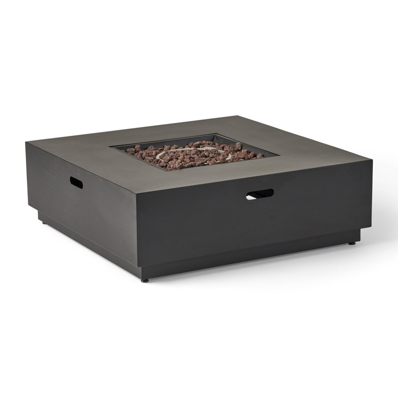 39'' Iron Fire Pit With 50000 , Captivating Modern Design, Dark Gray, No Assembly Needed Square Pit, Design Framework, Gray Powder - Coated, Required