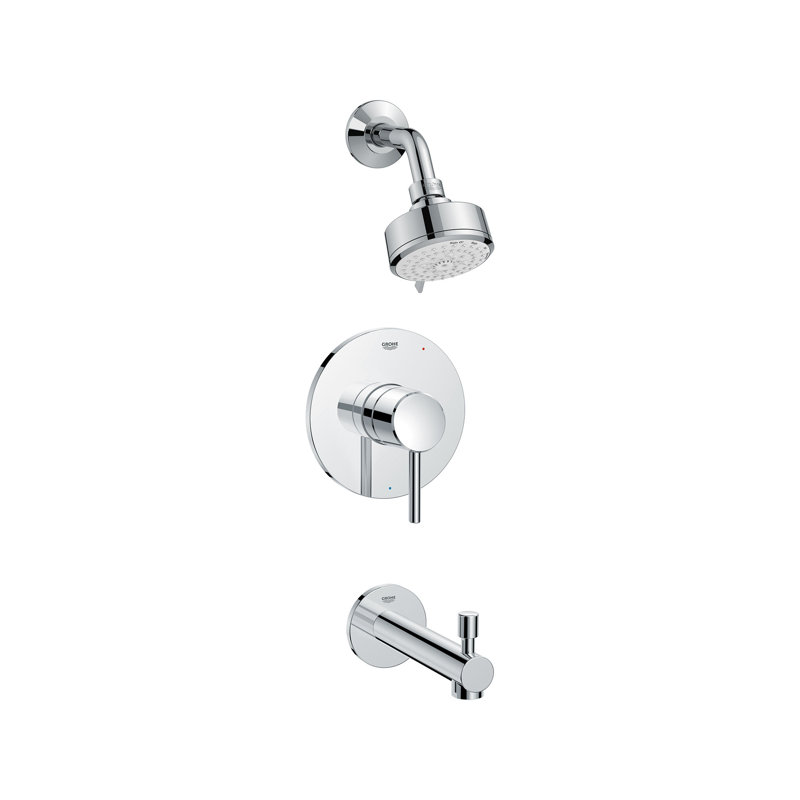 Concetto™ Tub & Shower Faucet with Rough-in Valve, Grohe Chrome
