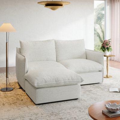 Upholstered Sectional Couch, Cloud Sofa, Modular Sectional Sofa Couch, Modern Down Filled Comfort Sofa with Romvable Cover for Living Room, Deep Seat
