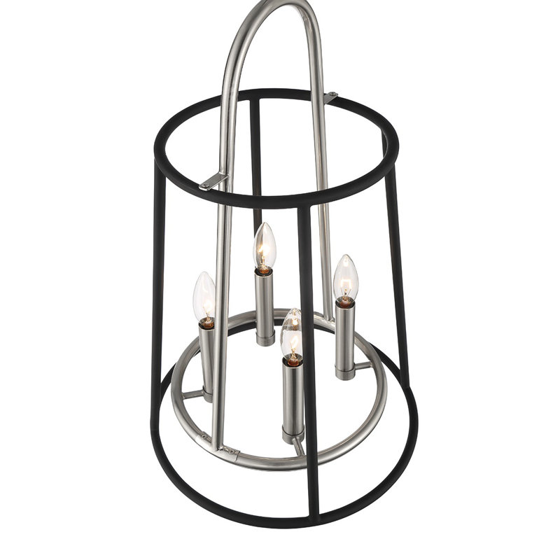 6lt Chandeiler, noir + nickel, H 22,25 po x l 14 po x P 14 po