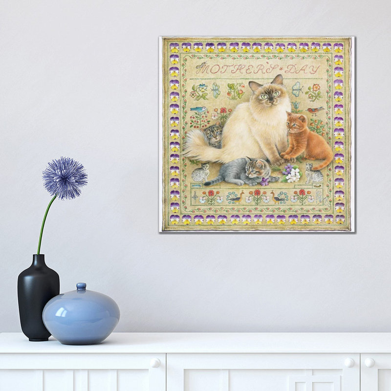 Mother's Day With Odette And Her Kittens by Ivory Cats - Wrapped Canvas Gallery-Wrapped Canvas Giclée