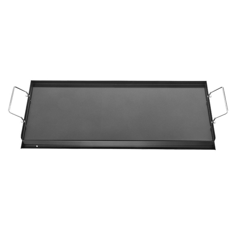 Plaque de cuisson en acier au carbone, 81 x 36 cm, acier au carbone, 1 pièce, plaque rectangulaire à surface plane, argentée, grande capacité.