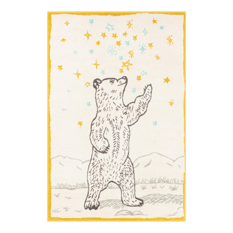 Whimsy Machine Woven Polypropylene Plastic Rug, Rectangle 3'11" x 5'11"