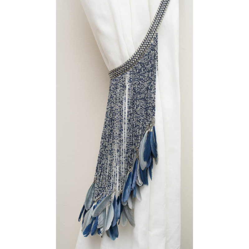 Pluma 28'' W Curtain Tieback, Blue