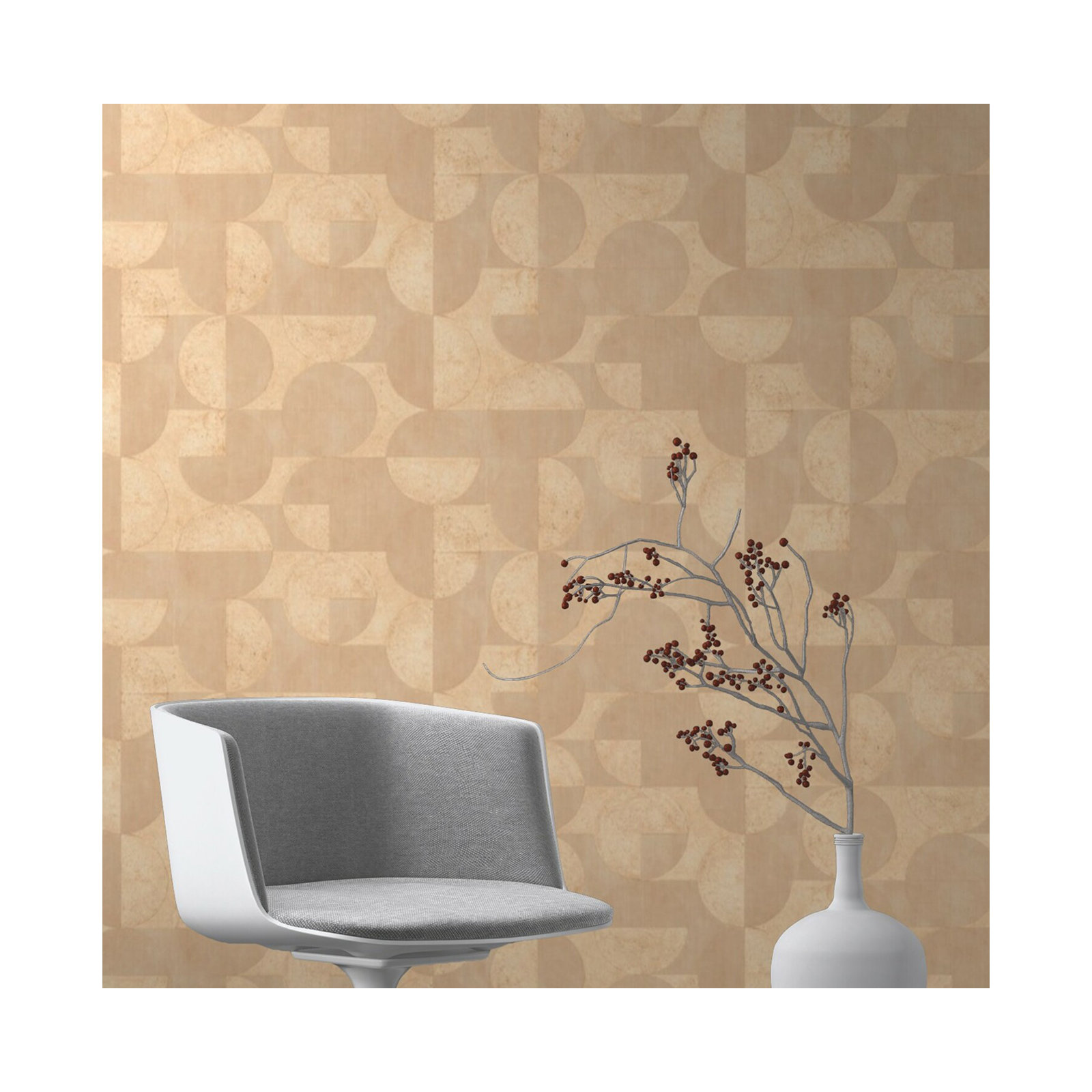 Mid-Century Geometric Wallpaper, Neutral