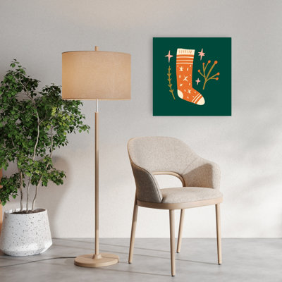 Happychristmasno07 Minimalist Abstract Winter Landscape Wall Art Print 1 Piece Wrapped Canvas Wall Art