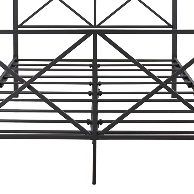 Structure de lit à baldaquin en métal, Lit double