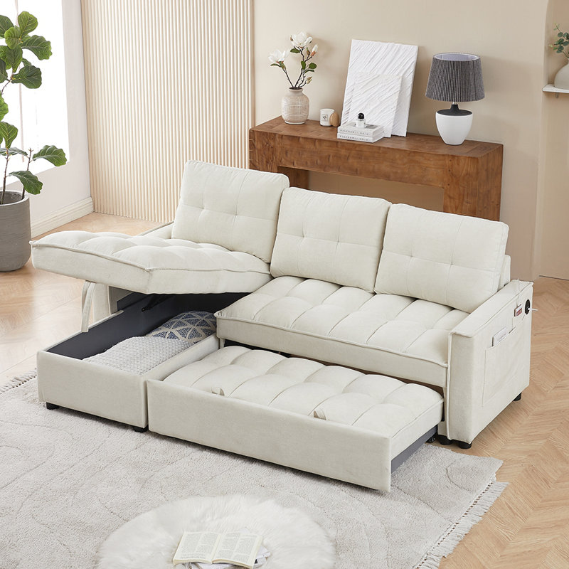 Nickcola 78.25'' Upholstered Sofa, Beige