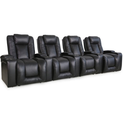 Nathaneal Upholstered Home Theater Seating with Cup Holder