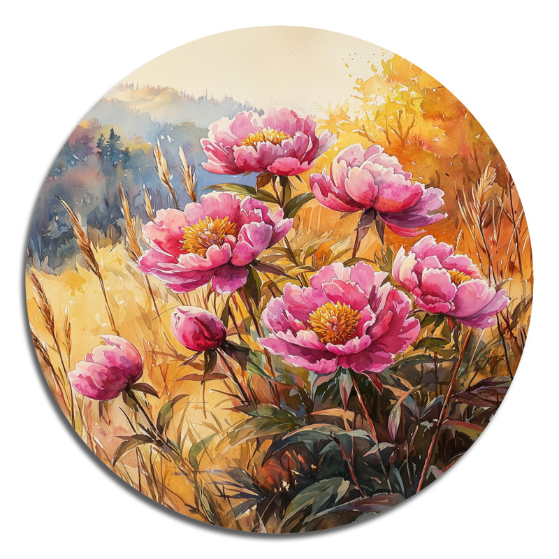 Provenzano - Reproduction murale traditionnelle en métal rose, H 16 po x l 16 po