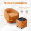 Fauteuil demi-tonneau pivotant avec repose-pieds en velours de 27,6 po de largeur Leticha-97744247