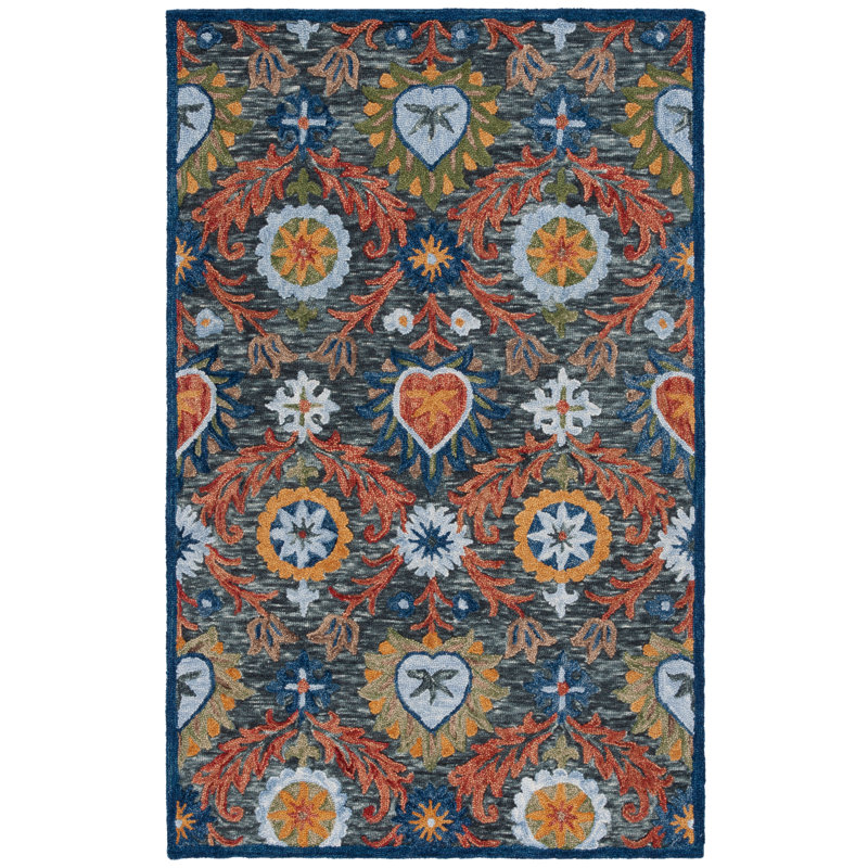 Tapis floral en laine Shanise, Rectangle 5 pi x 8 pi
