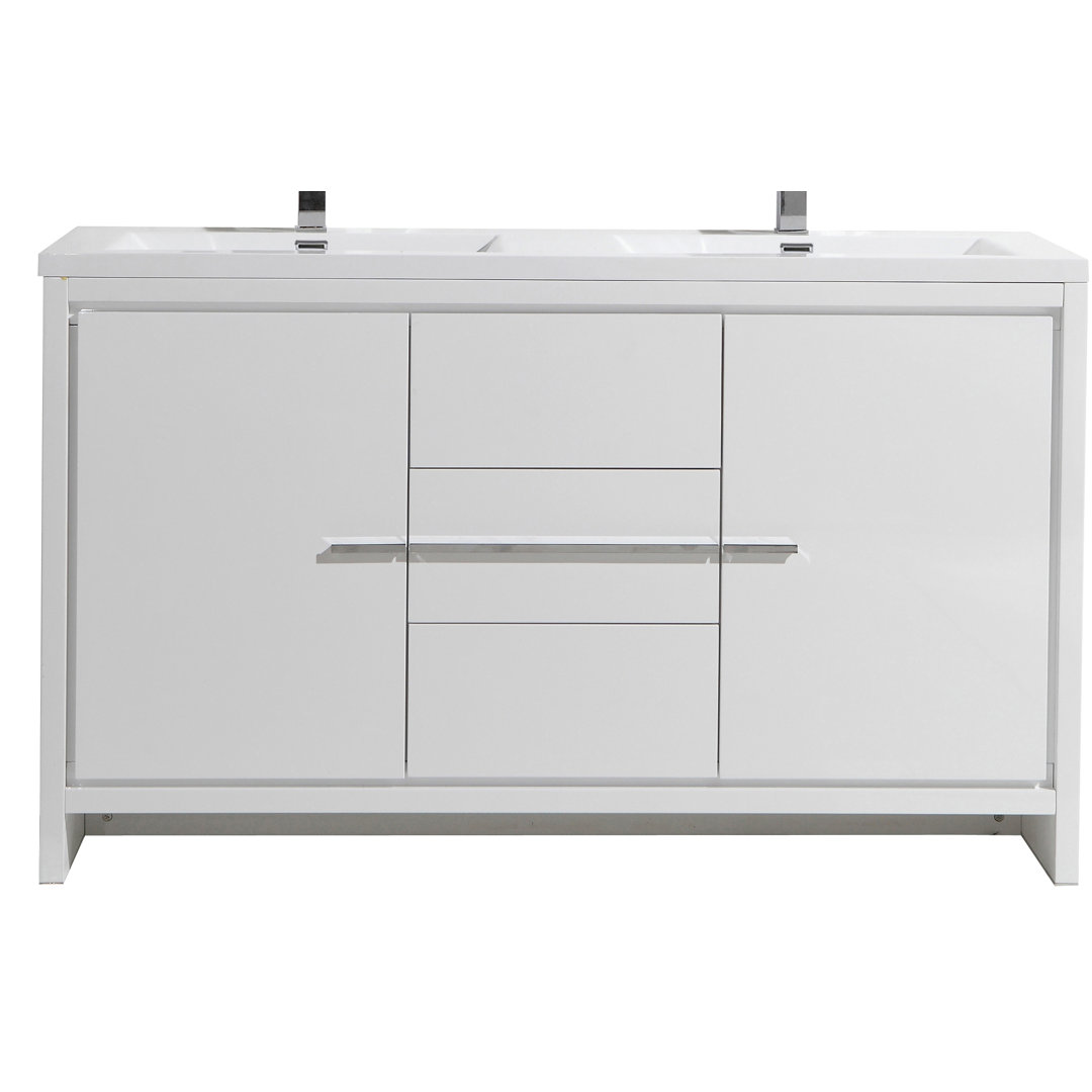 Lefebvre 59" Double Bathroom Vanity Set Orren Ellis Base 