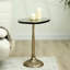 Glass Top End Table for Living Room Furniture, Gold Metal Sofa Side Table, Bedside Table