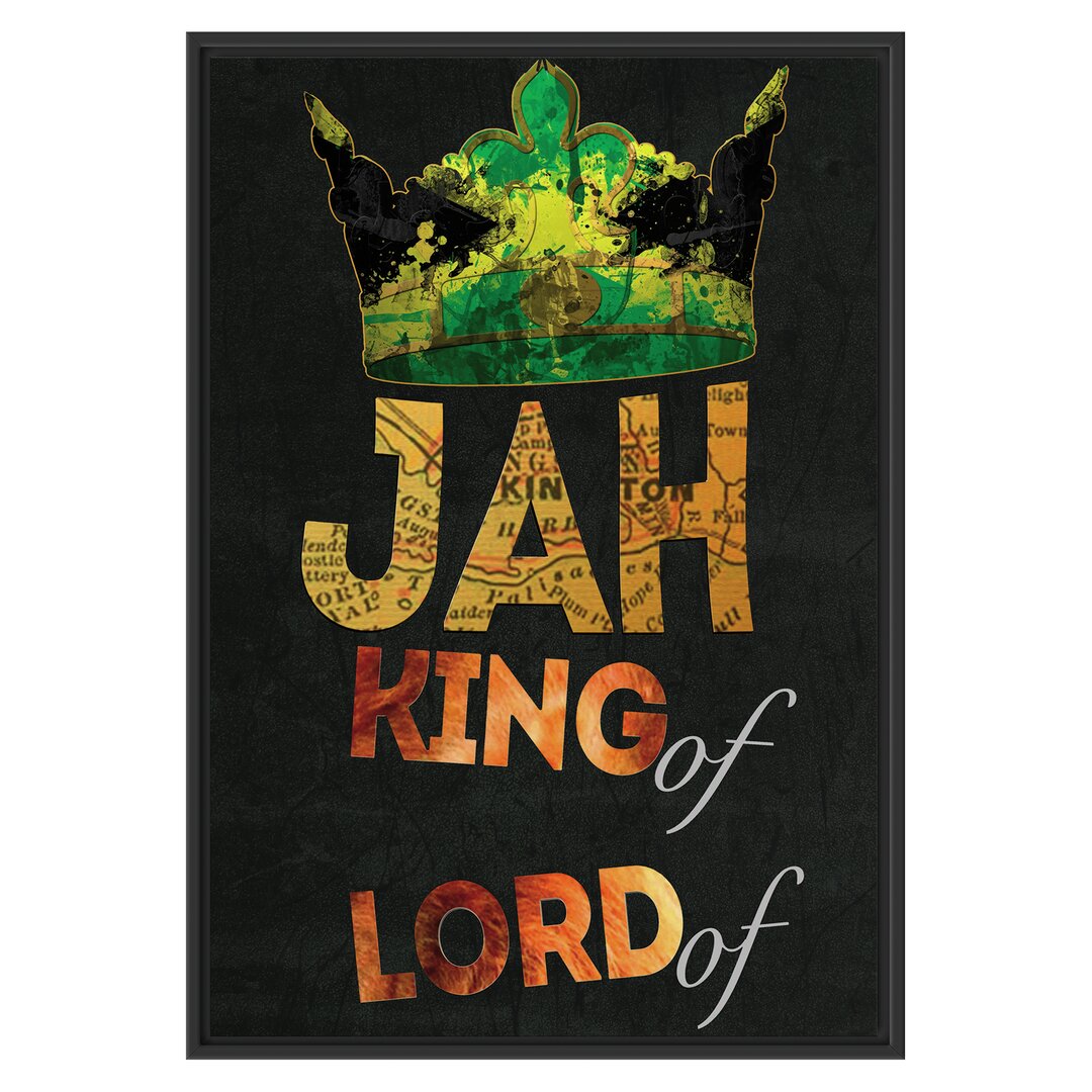 Gerahmtes Wandbild Jah king black