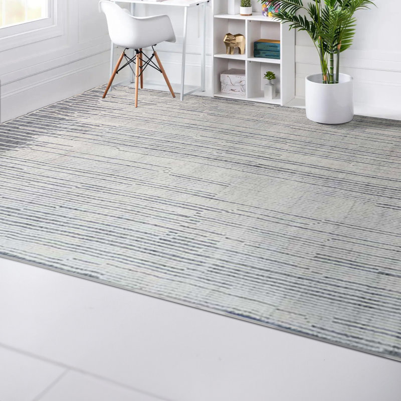 Moroccan Wool Area Rug, Rectangle 6' x 9', No Pattern and Not Solid Color