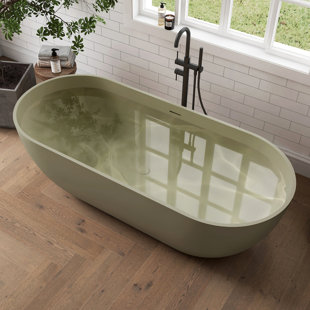 Forma 69" Freestanding Soaking Bathtub Solid Surface Stone Resin Soaking Tubs