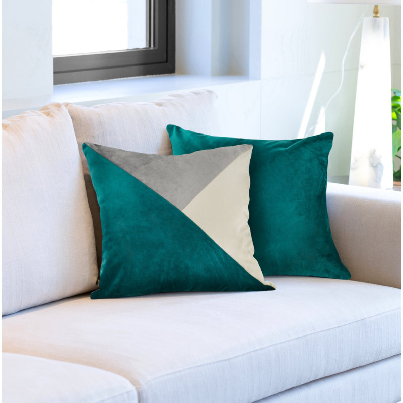 Alabama Geometric Square Throw Pillow Cover, Emerald