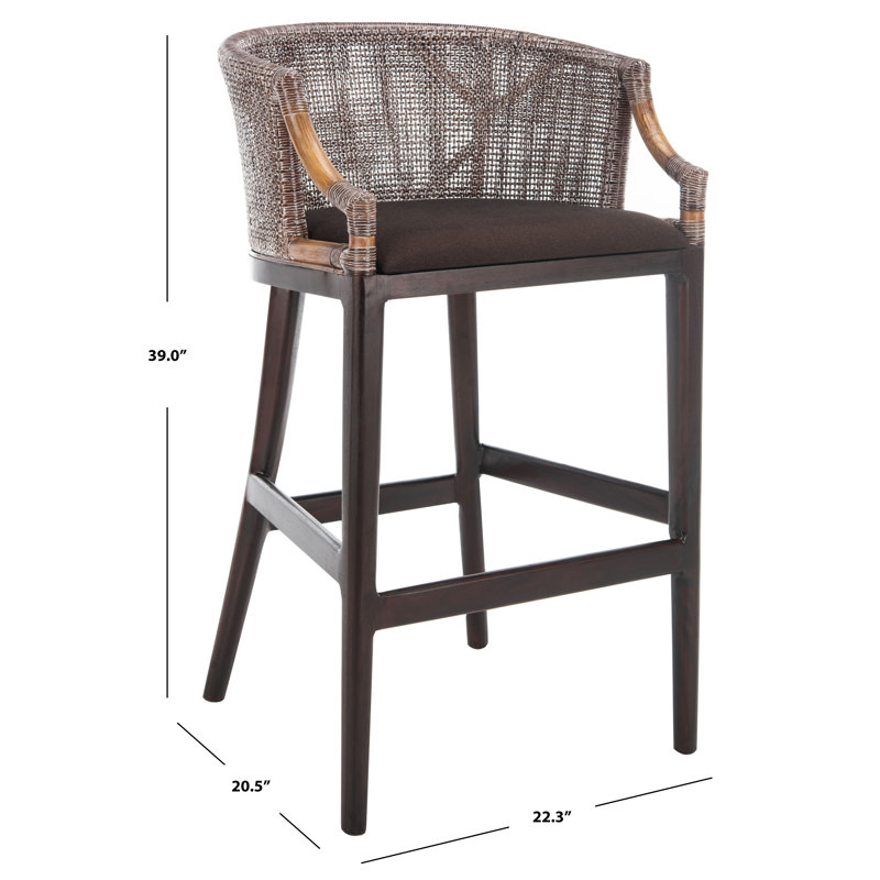 Tabouret de bar Grifton, Coussin brun / cadre brun foncé