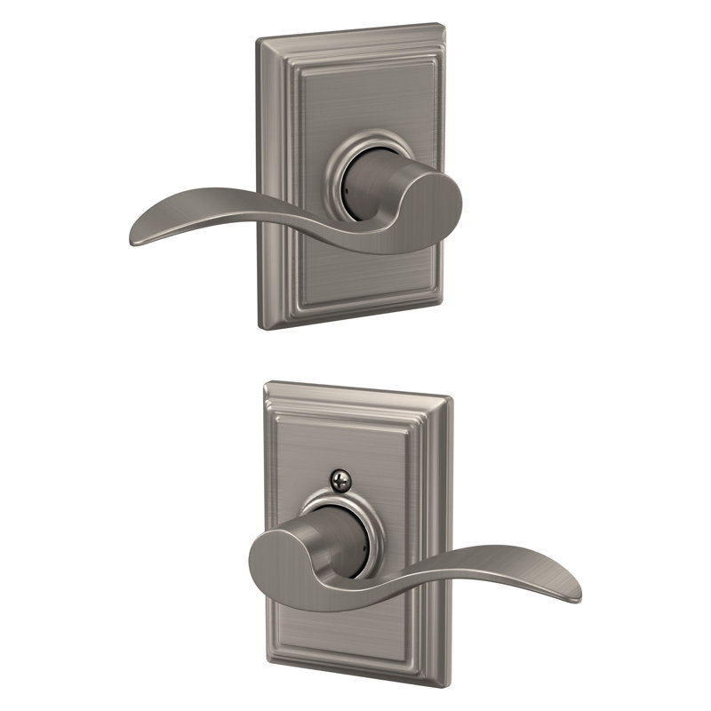 Accent Passage Door Lever with Addison Rosette, Satin Nickel