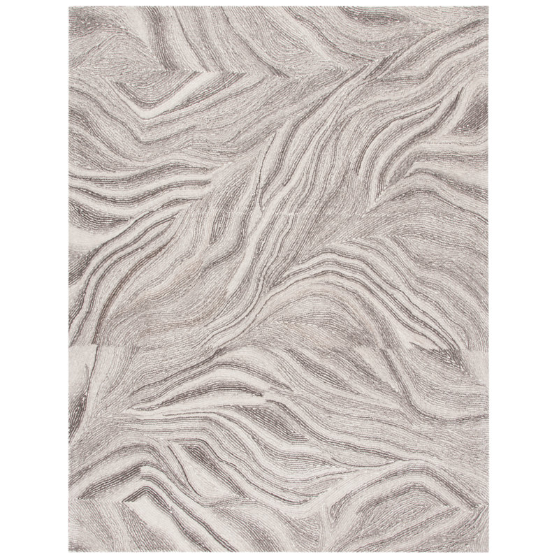 Tapis abstrait en laine et coton touffeté à la main Albria, Rectangle 9 pi x 12 pi