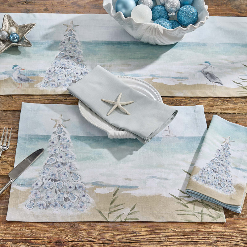  Ensemble de 4 napperons Christmas By The Sea