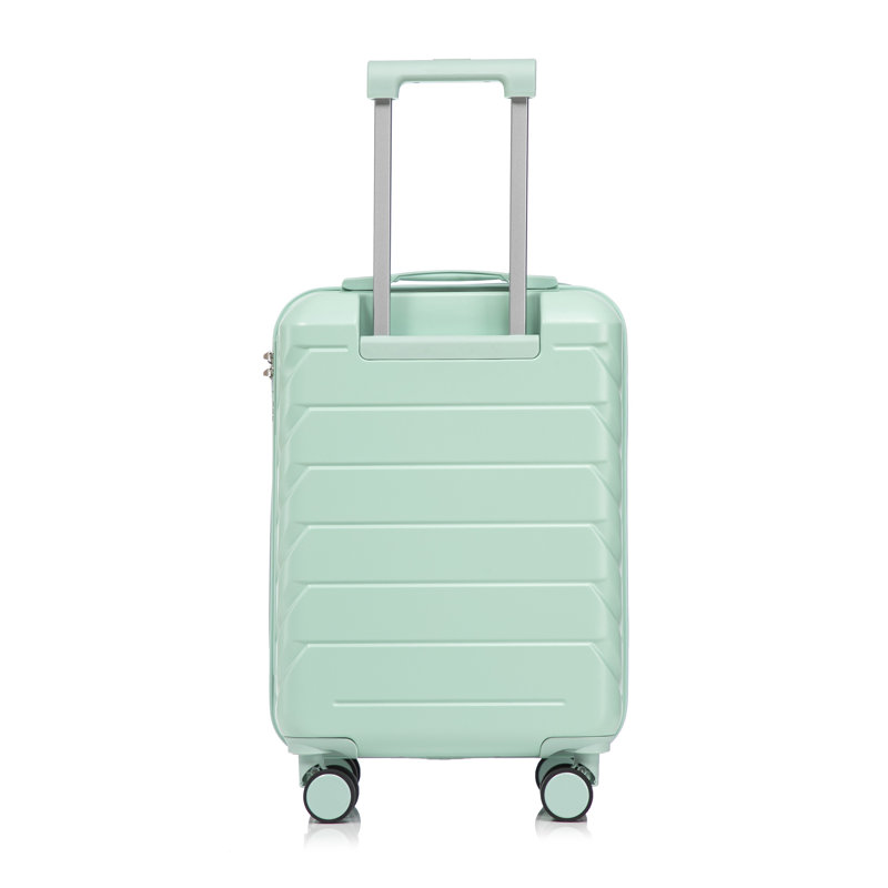 Valise à roulettes rigide en ABS vert menthe 20 po avec roulettes