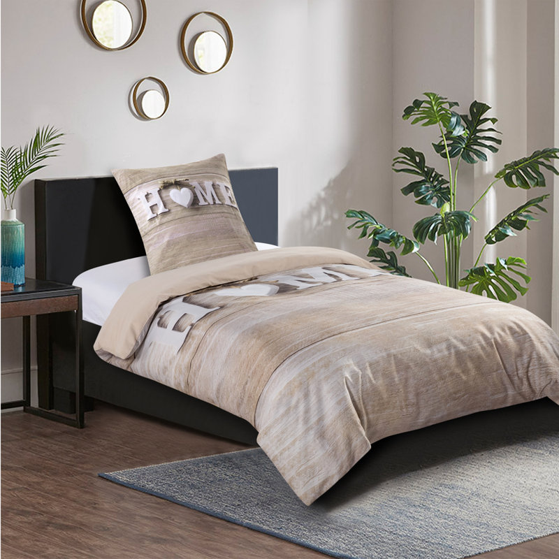 Cotton No Pattern Duvet Cover Set with Pillowcases Included