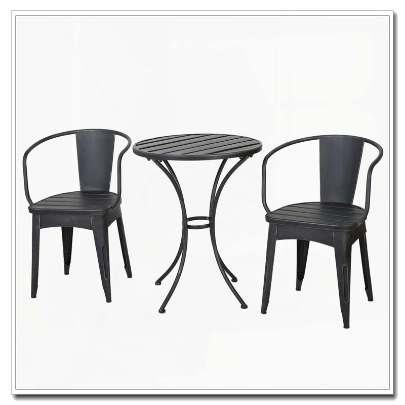 Ensemble d'extérieur 3 pièces, Noir et argent