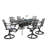 Frontenac Rectangular Metal Outdoor Dining Table With Umbrella Hole , 72'' in. W 42'' in. D