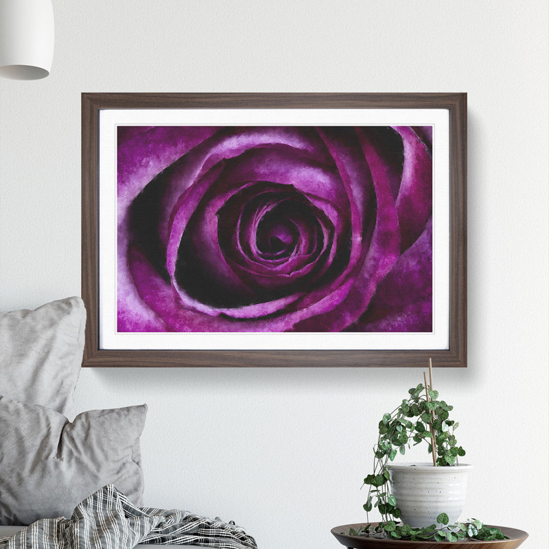 Purple Rose Flower Vol.2 - Framed Print, 27cm H x 36cm W x 2cm D, Walnut Framed