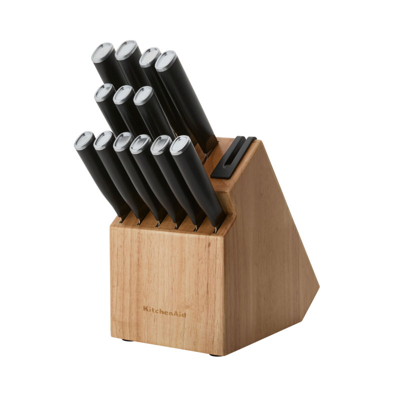 KitchenAid Classic 14 Piece Natural Step Block Cutlery Set