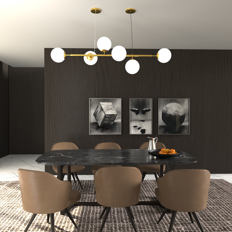 Balarama 6 - Light Sputnik Modern Linear Chandelier, White