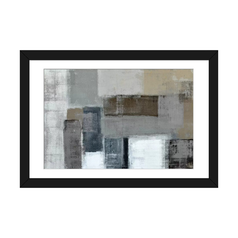 « the labyrinthe », impression sur toile, H 24 po x l 32 po x P 1 po, Papier d'art encadré noir, Blanc