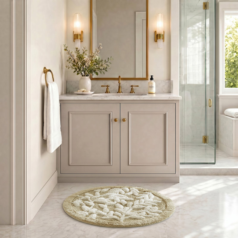 Tapis pour salle de bain 100% coton Serene, l 24 po x L 60 po, Naturel