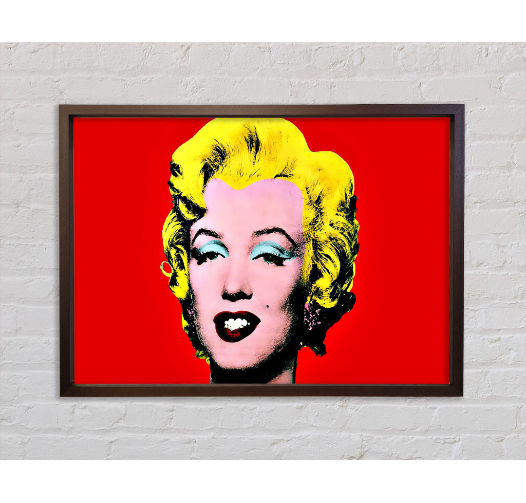 Marilyn Monroe Rot - Einzelner Bilderrahmen Kunstdrucke auf Leinwand