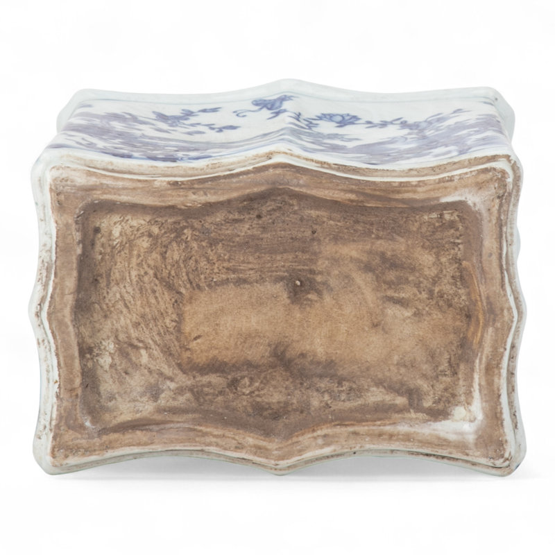 Blue and White Square Jar