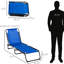 4 chaises de piscine réglables: pliante pour l'extérieur avec filet respirant - bleu foncé, inclinable pour la cour