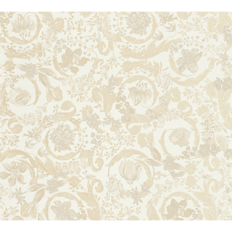  Papier peint en vinyle Butterscotch Empress, Crème / Havane