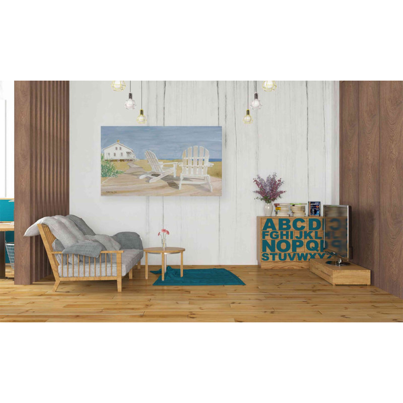 «Beach Chairs 1» par Stellar Design Studio, art mural sur toile, H 26 po x l 40 po x 1,5 po