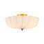 3-Light Milky White Glass Semi-Flush Mount 